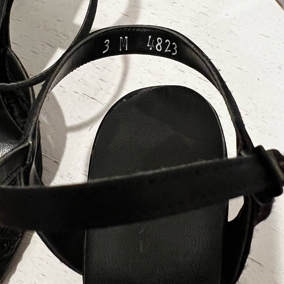 Jacques Lemans Stitch Embellished Satin Black Evening Heels in size 3. - Picture 5 of 9